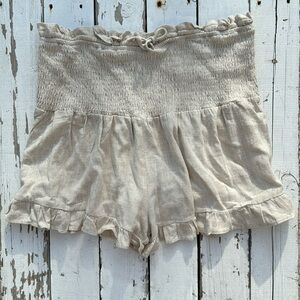 Papermoon Linen Blend Elastic Waist Shorts